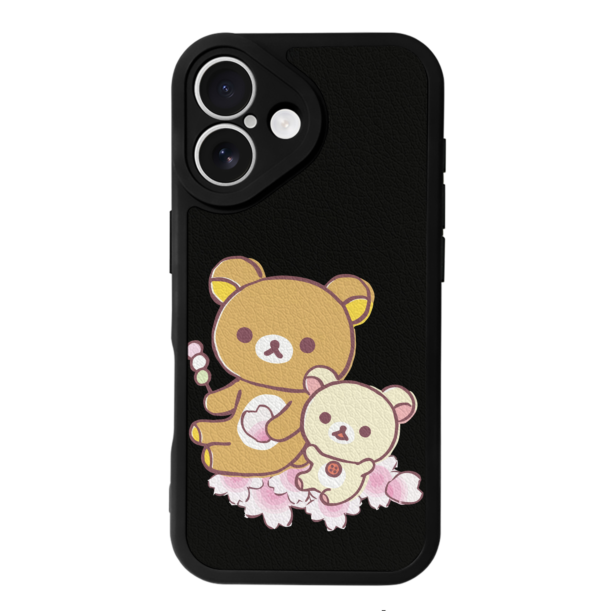 （画像用） リラックマ リラックマ キイロイトリ Rilakkuma Korilakkuma Kiiroitori 【iPhone 16シリーズ対応】シリコンスマホケース（レザー調） 材質：シリコン